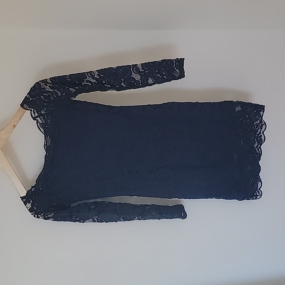 H&M navy blue off shoulder lace dress